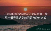 白虎自扣在线体验向记录与思考：新用户最容易遇到的问题与应对方式
