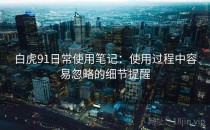 白虎91日常使用笔记：使用过程中容易忽略的细节提醒