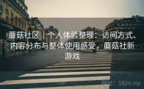 蘑菇社区｜个人体验整理：访问方式、内容分布与整体使用感受，蘑菇社新游戏